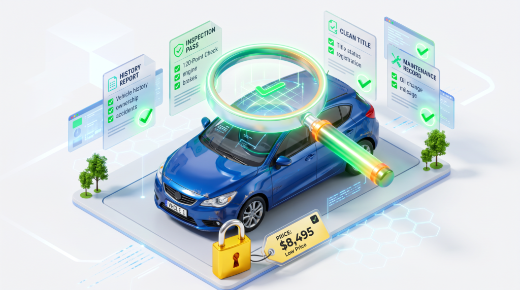 Vehicle history report with inspection